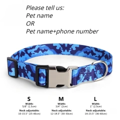 Custom Large Dog Collar Cute Print Personalized Pet Collar Nylon Puppy Dogs ID Collars Engraved Name for Small Medium Large Dog