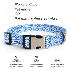 Custom Large Dog Collar Cute Print Personalized Pet Collar Nylon Puppy Dogs ID Collars Engraved Name for Small Medium Large Dog