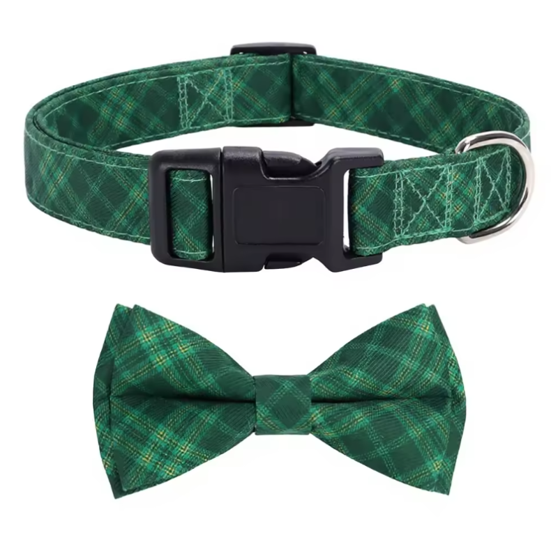 Halloween Christmas Plaid Pet Collar Plaid Snowflake Santa Claus Printed Bow Ties