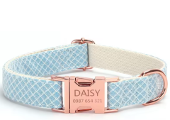 Personalized Engravable Luxury Polyester Pet Collar Set