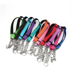 New Dogs Collars Supplies Pinch Collar Leads Pet Products Nylon Reflective Dog Training Soft Lined Dog Necklace P Chain