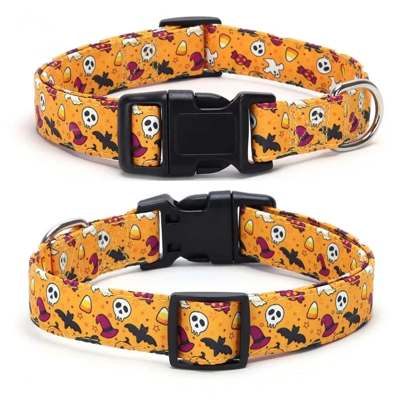 Halloween Themed Dog Collar for Small and Medium Dogs Adjustable Pet Neck Collar Wholesale