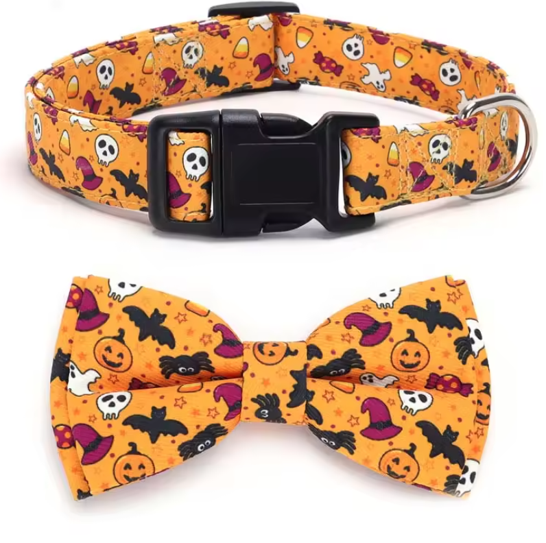 Halloween Themed Dog Collar for Small and Medium Dogs Adjustable