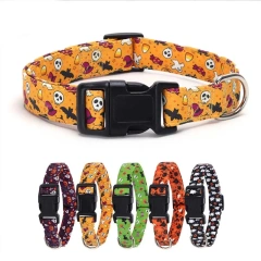 Halloween Themed Dog Collar for Small and Medium Dogs Adjustable Pet Neck Collar Wholesale