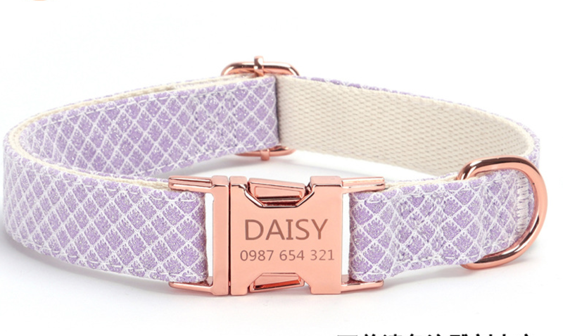 Personalized Engravable Luxury Polyester Pet Collar Set