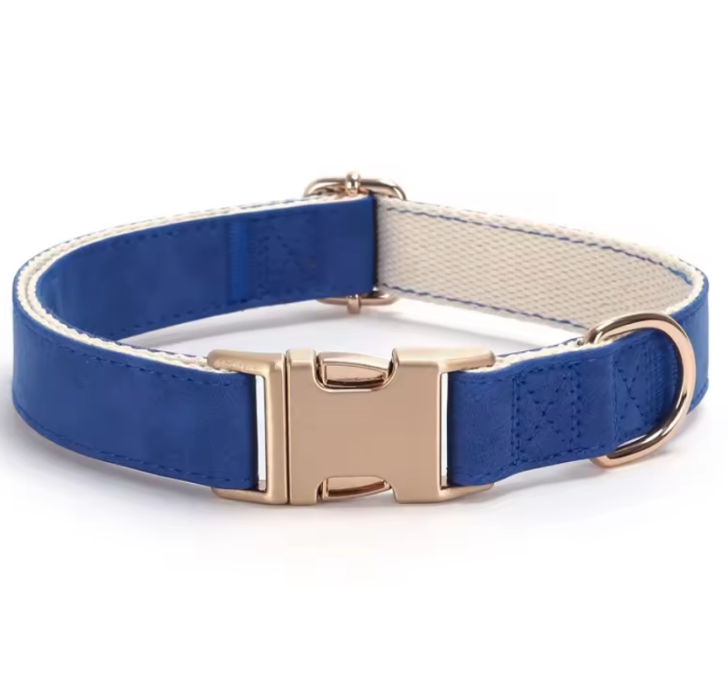 Soft Pu Leather Cotton Webbing Adjustable Pet Dog Collar
