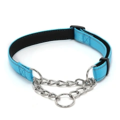 New Dogs Collars Supplies Pinch Collar Leads Pet Products Nylon Reflective Dog Training Soft Lined Dog Necklace P Chain