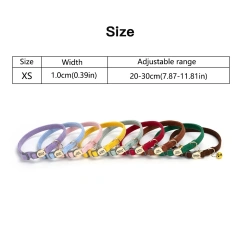 Personalized Engraved Cat Collar Adjustable Size Metal Buckle with Bell Custom Pet Name and Telephone Number