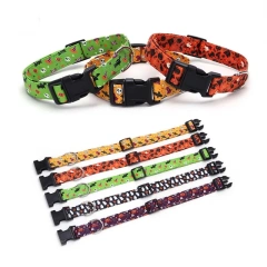 Halloween Themed Dog Collar for Small and Medium Dogs Adjustable Pet Neck Collar Wholesale