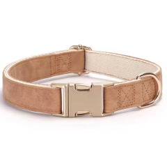 Soft Pu Leather Cotton Webbing Adjustable Pet Dog Collar