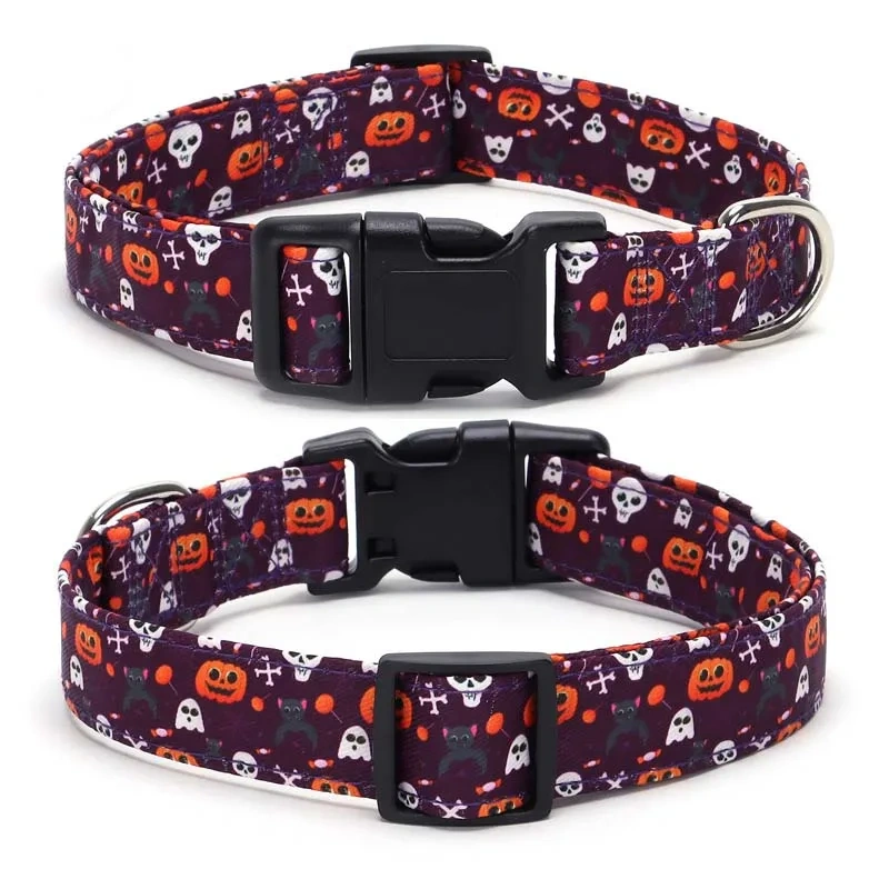 Halloween Themed Dog Collar for Small and Medium Dogs Adjustable Pet Neck Collar Wholesale
