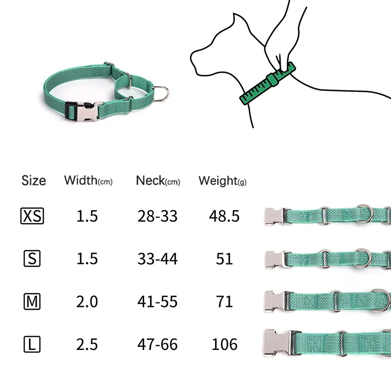 Personalized Martingale Dog Collar with Custom Name Adjustable Anti-Escape No Pull Training Collar for Dogs Pet Safety Accessory