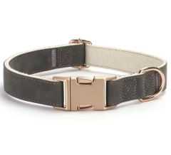 Soft Pu Leather Cotton Webbing Adjustable Pet Dog Collar