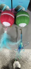 Cat Teaser Ball Toy Set of 3, Automatic Irregular Moving Interactive Toy with Replaceable Heads for Cats