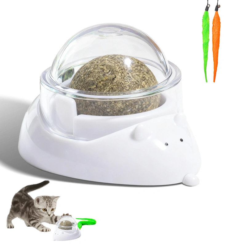 Durable Pet Toys Rotating Wall Catnip Ball Natural Plants Catnip for Cats Cat Play Molar Teeth Cleaning Mouse Catnip Toy