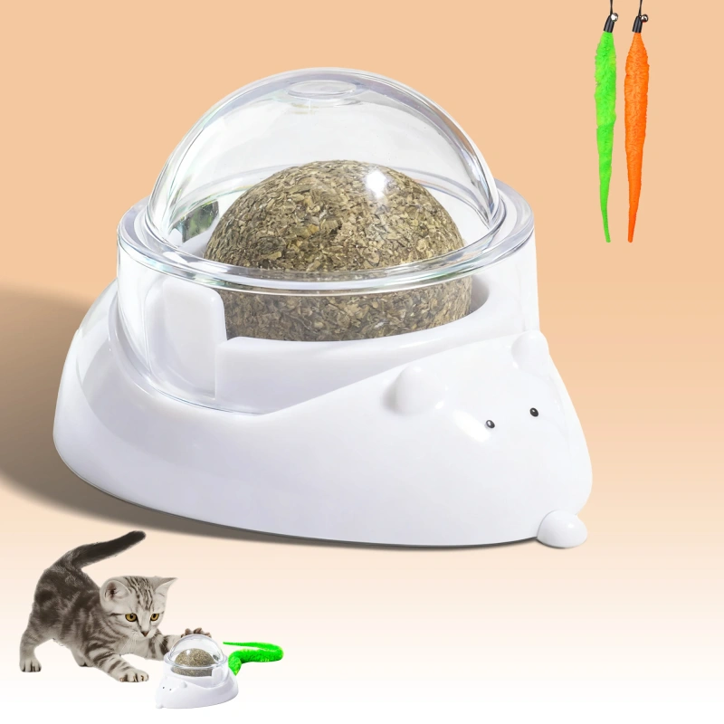 Durable Pet Toys Rotating Wall Catnip Ball Natural Plants Catnip for Cats Cat Play Molar Teeth Cleaning Mouse Catnip Toy