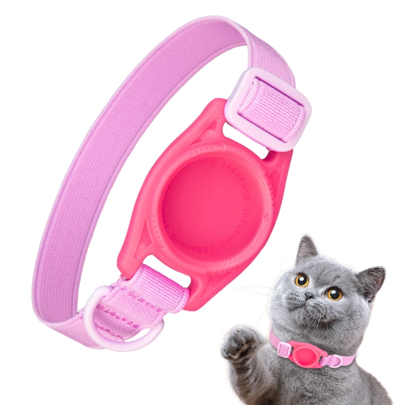 Reflective Nylon Webbing with Built in Tracker Holder for AirTag Safety Breakaway Buckle Sturdy Puppy Kitten Pet Dog Collar