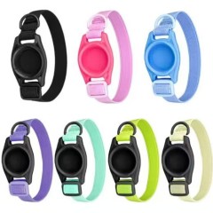 Reflective Nylon Webbing with Built in Tracker Holder for AirTag Safety Breakaway Buckle