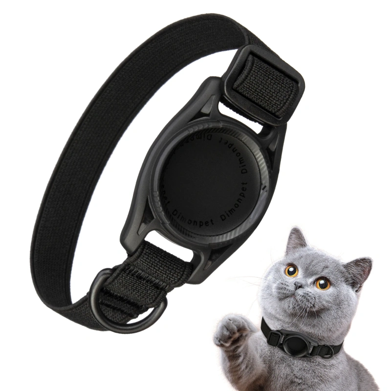 Reflective Nylon Webbing with Built in Tracker Holder for AirTag Safety Breakaway Buckle Sturdy Puppy Kitten Pet Dog Collar