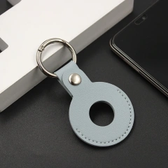 Wholesale PU Leather AirTag Holder Customizable Anti-Lost Tracker AirTag Sleeve Portable AirTag Holder with Key Ring