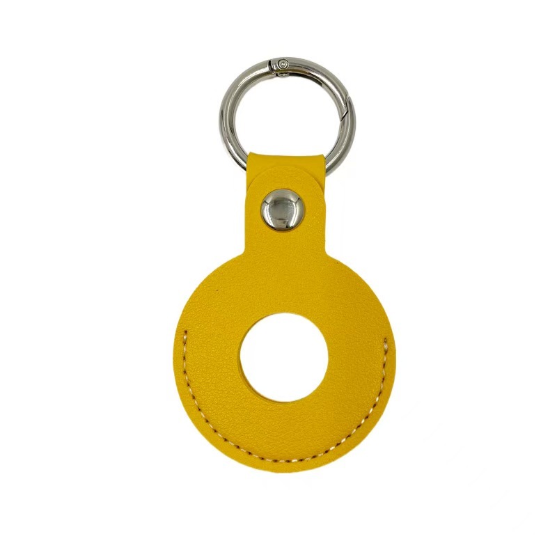 PU Leather AirTag Holder Customizable Anti-Lost Tracker AirTag Sleeve Portable AirTag Holder with Key Ring