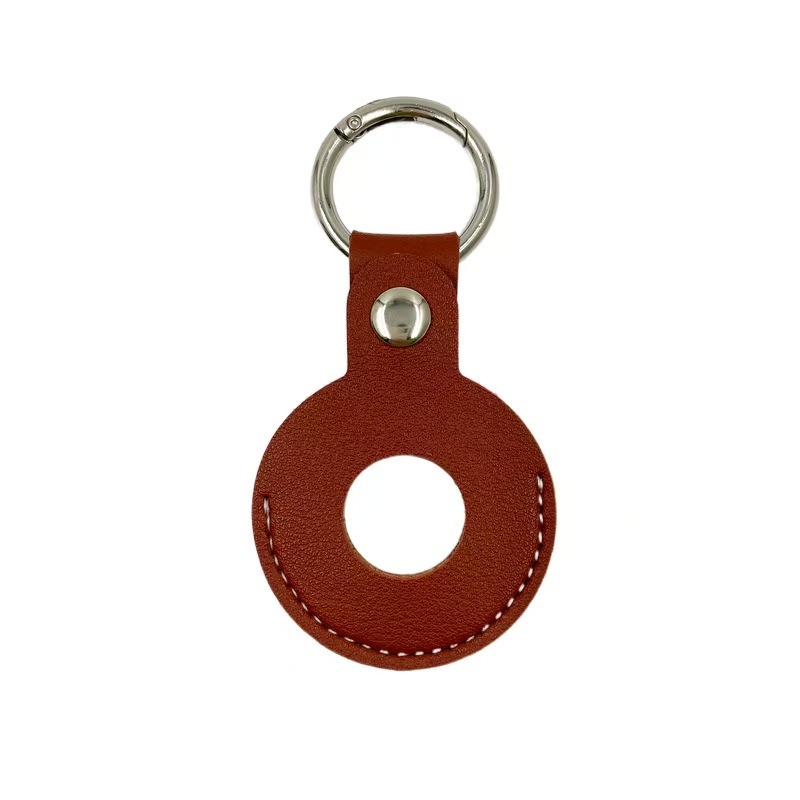 PU Leather AirTag Holder Customizable Anti-Lost Tracker AirTag Sleeve Portable AirTag Holder with Key Ring