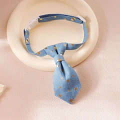 New Design Cute Eco-Friendly Solid Polyester Leisure Pet Tie Cat Dog Collar All Seasons Accessory