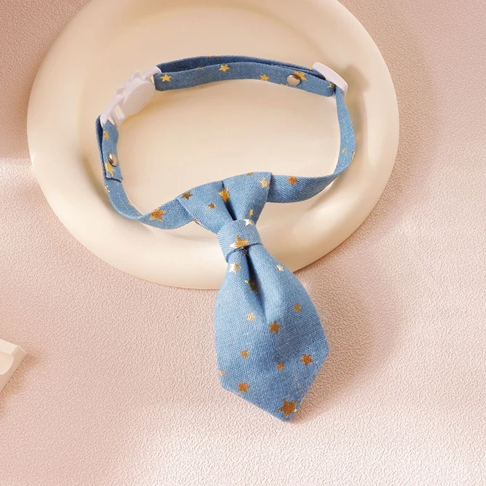 New Design Cute Eco-Friendly Solid Polyester Leisure Pet Tie Cat Dog Collar All Seasons Accessory