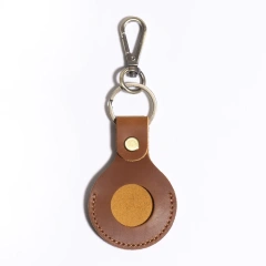 Air Tag Keychain for Apple Airtags Holder, Vintage Protective Leather Case Tracker Cover Compatible New AirTag Dog Collar