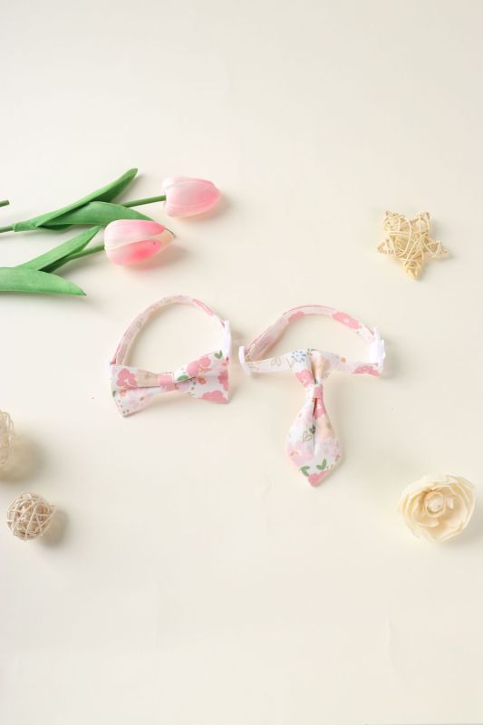New Design Cute Eco-Friendly Solid Polyester Leisure Pet Tie Cat Dog Collar