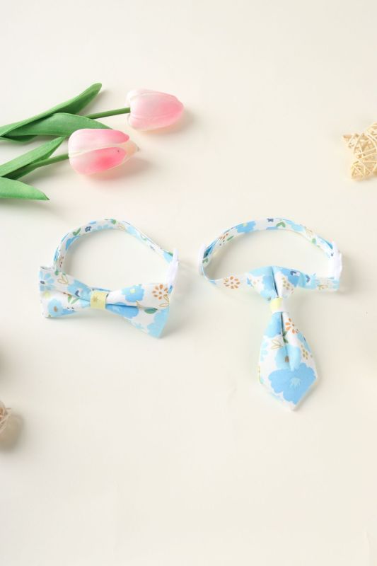 New Design Cute Eco-Friendly Solid Polyester Leisure Pet Tie Cat Dog Collar