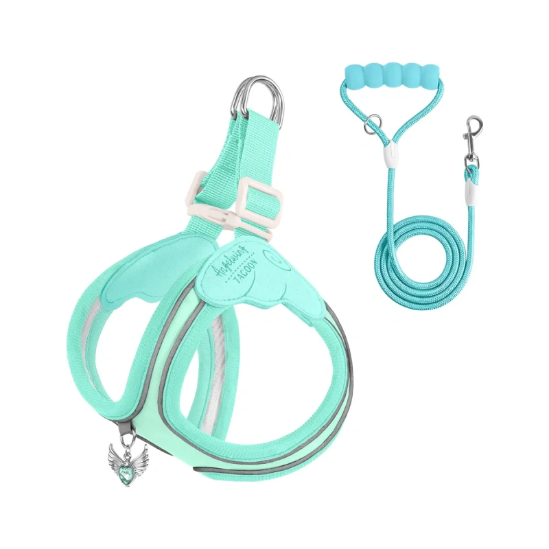 Adjustable Escape Proof Cat and Dog Harness, Lightweight Reflective Vest with Leash for Outdoor Walking, Anti-Escape Chew Proof