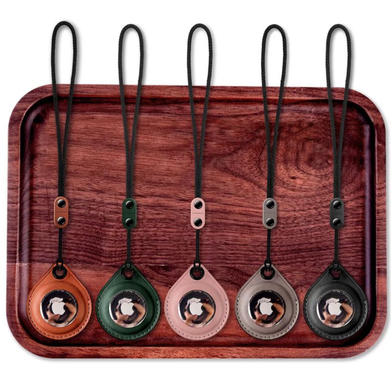 Cow Leather Protective Case For Apple AirTags Keychain Locator Cover Bag