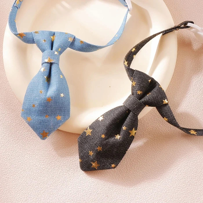 New Design Cute Eco-Friendly Solid Polyester Leisure Pet Tie Cat Dog Collar All Seasons Accessory