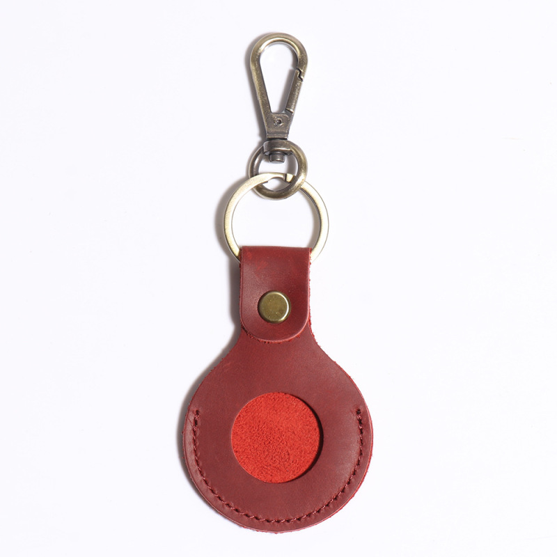 Air Tag Keychain for Apple Airtags Holder, Vintage Protective Leather Case Tracker Cover