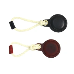 Full Protection Leather Shell Protective Cover Case for Airtag with Carabiner Keyring Carabiner