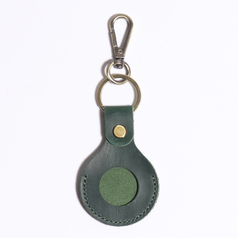 Air Tag Keychain for Apple Airtags Holder, Vintage Protective Leather Case Tracker Cover