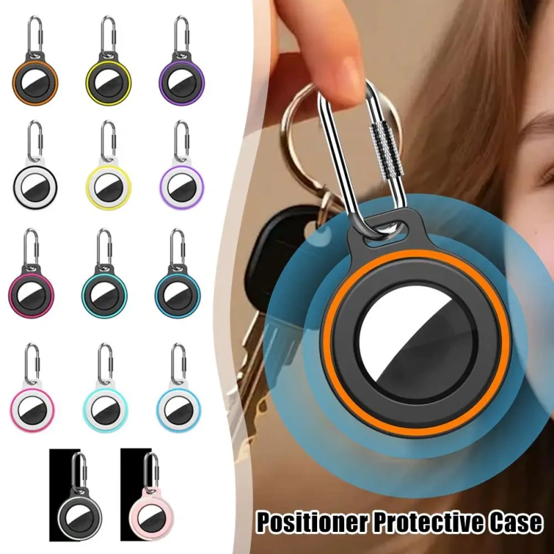 Protective Case For Apple AirTags Anti-Lost Cover With Keychain Silicone Bumper Anti-Scratch For Air Tag