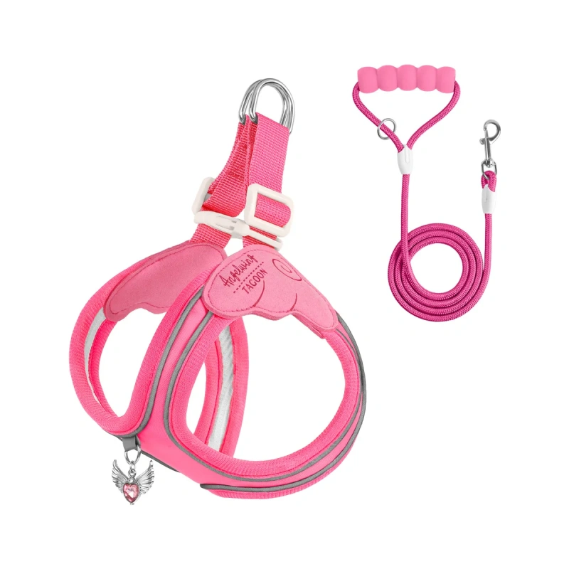 Adjustable Escape Proof Cat and Dog Harness, Lightweight Reflective Vest with Leash for Outdoor Walking, Anti-Escape Chew Proof