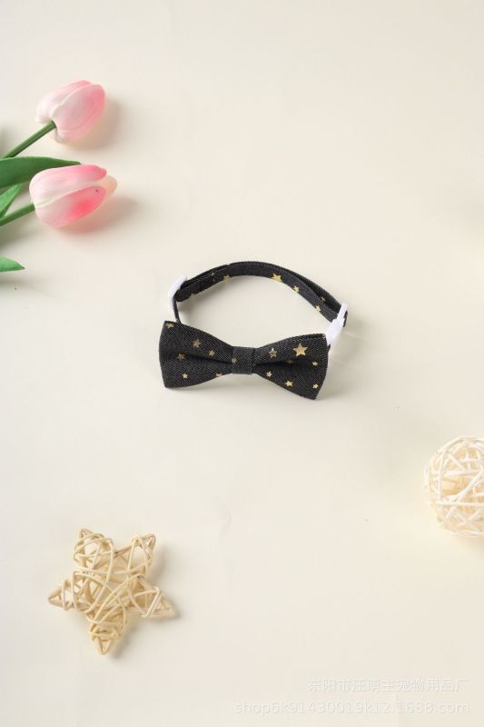 New Design Cute Eco-Friendly Solid Polyester Leisure Pet Tie Cat Dog Collar