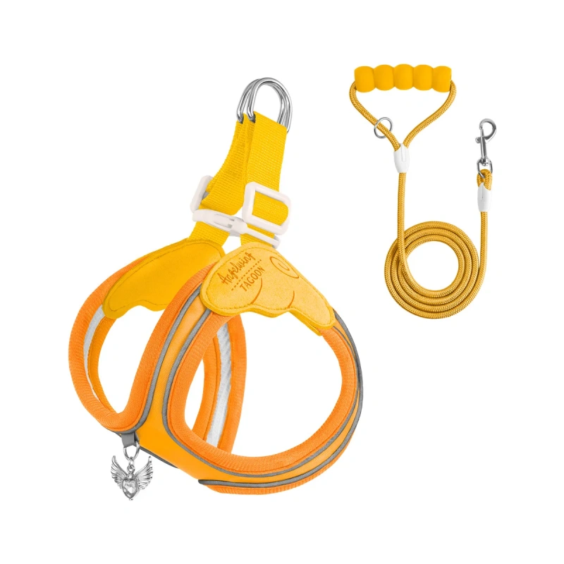 Adjustable Escape Proof Cat and Dog Harness, Lightweight Reflective Vest with Leash for Outdoor Walking, Anti-Escape Chew Proof