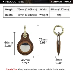 Genuine Leather Key Ring For Airtag Case Locator Tracker Anti-lost Device Keychain Holder Cover For Apple Airtag Accessories