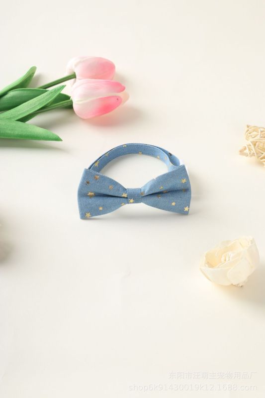 New Design Cute Eco-Friendly Solid Polyester Leisure Pet Tie Cat Dog Collar