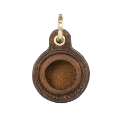 Genuine Leather Key Ring For Airtag Case Locator Tracker Anti-lost Device Keychain Holder Cover For Apple Airtag Accessories