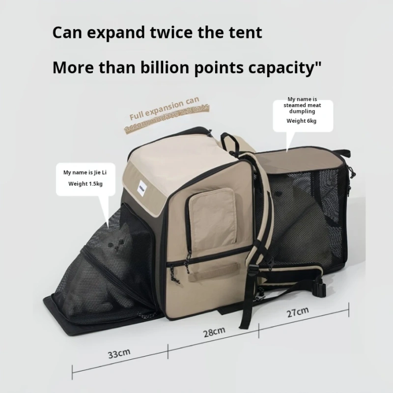 Large Capacity Breathable Pet Backpack Luxury Portable Foldable Cat Dog Tent Bag Solid Outdoor Pet Shoulder Bag