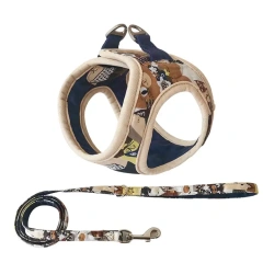 Maychan Custom Soft Cotton Pet Walking Reversible Dog Harness, Adjustable Step in Dog Harness for Small Dogs Cats