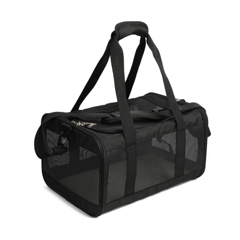 Lightweight Canvas Pets Travel Handbag Breathable Large Capacity Cat Bag Foldable Portable Pet Airline Bag Cat