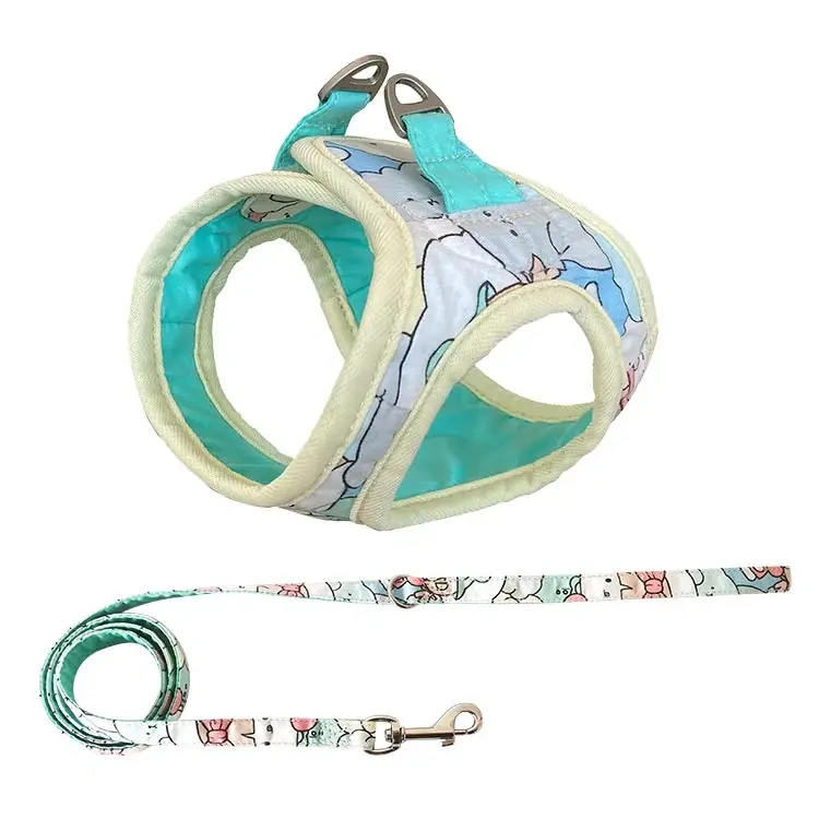 Maychan Custom Soft Cotton Pet Walking Reversible Dog Harness, Adjustable Step in Dog Harness for Small Dogs Cats