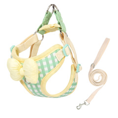 Cute Bow Plaid pet Harness for Small cat Dogs