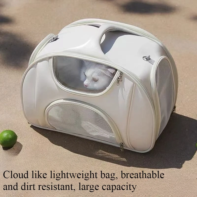 Cat bag Large capacity going out Portable bag Mesh breathable shoulder back Portable folding pet backpack